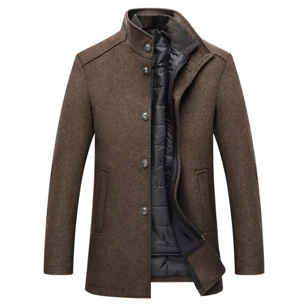 Men's Layered Stand Collar Coat