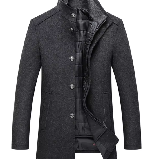 Men's Layered Stand Collar Coat