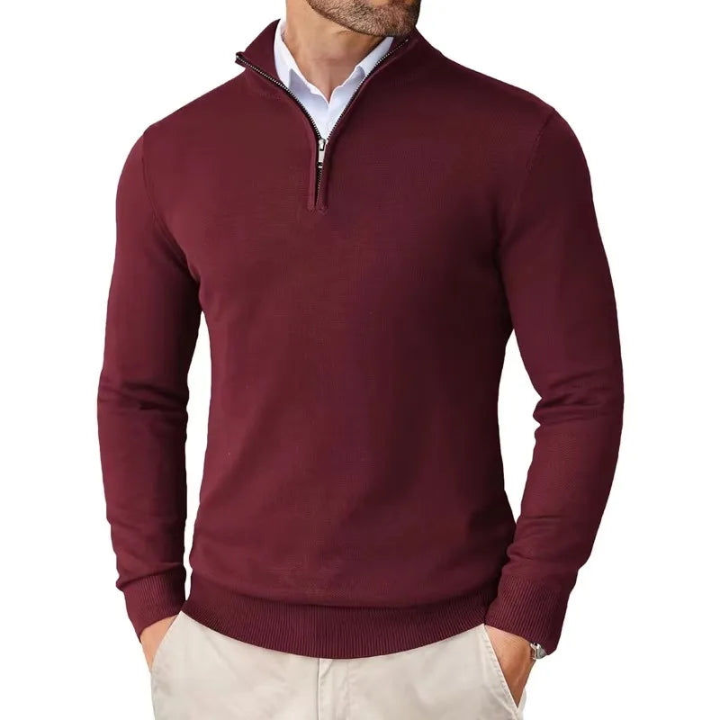 Men's Half Zip Knit Pullover Sweater