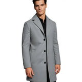 Men's Tailored Wool Overcoat – Timeless Long Winter Coat for Both Smart and Casual Outfits