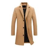 Men's Tailored Wool Overcoat – Timeless Long Winter Coat for Both Smart and Casual Outfits