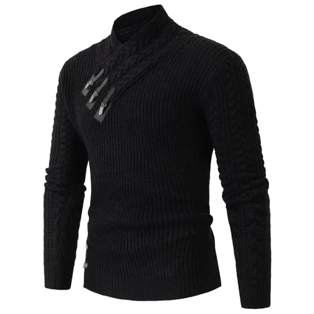 Men's Cable Knit Turtleneck Sweater