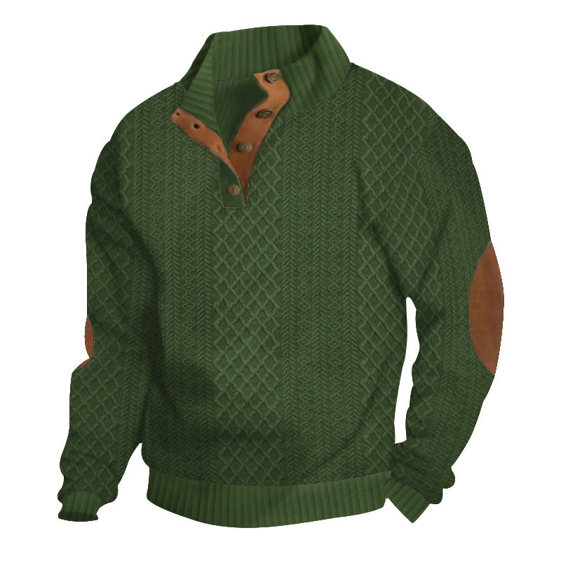 Men's Textured Quarter Button Knit Sweater
