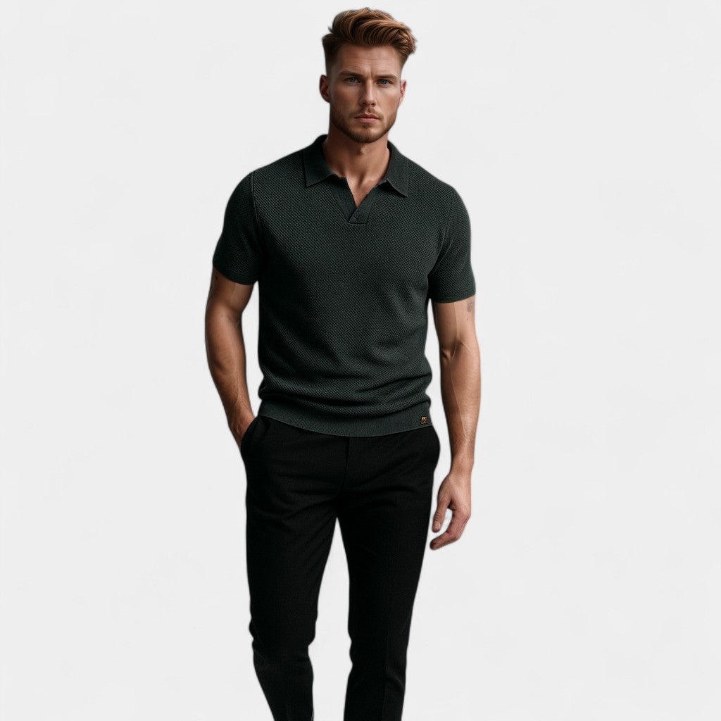 Buttonless Cotton Polo - Riviera Chic