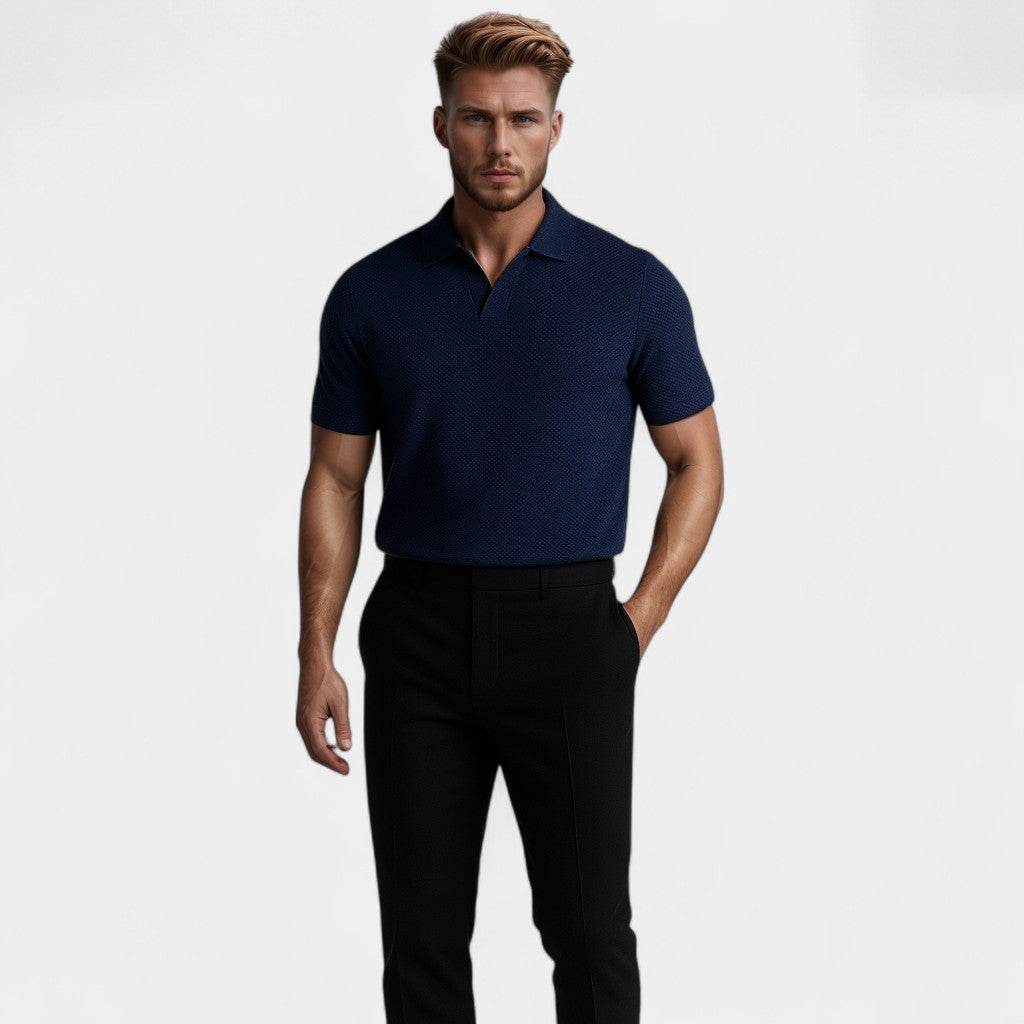 Buttonless Cotton Polo - Riviera Chic