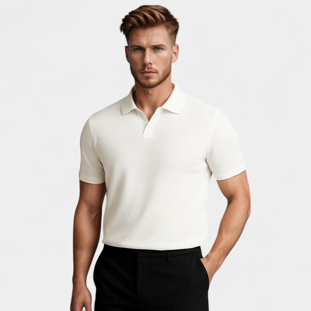 Buttonless Cotton Polo - Riviera Chic