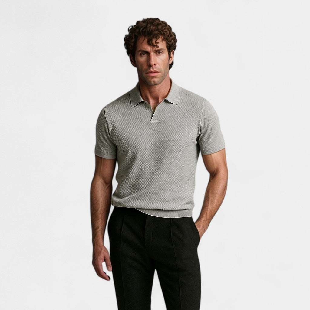 Buttonless Cotton Polo - Riviera Chic