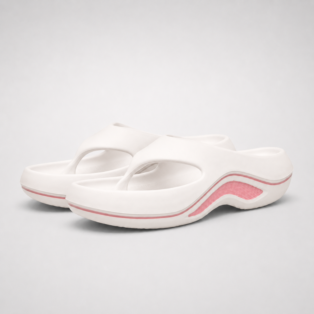 Women's Contoured Arch Support Cushioned Slip-On Flip-Flops