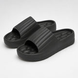 Women's Ribbed Strap EVA Platform Slide Sandals