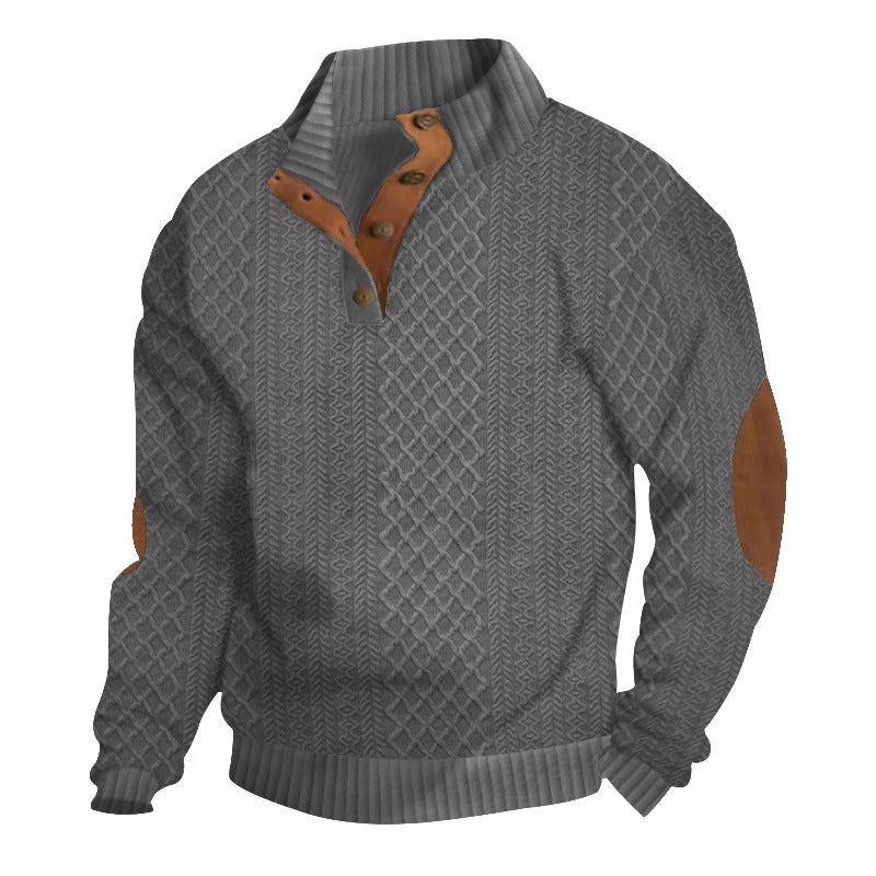 Men's Textured Quarter Button Knit Sweater