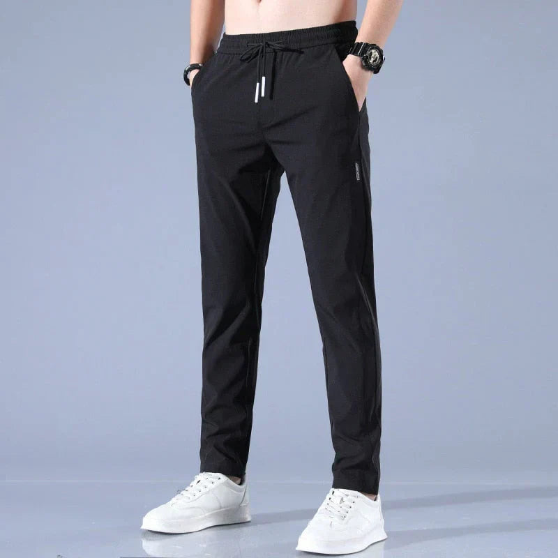 Men's Slim Fit Drawstring Tapered Trousers