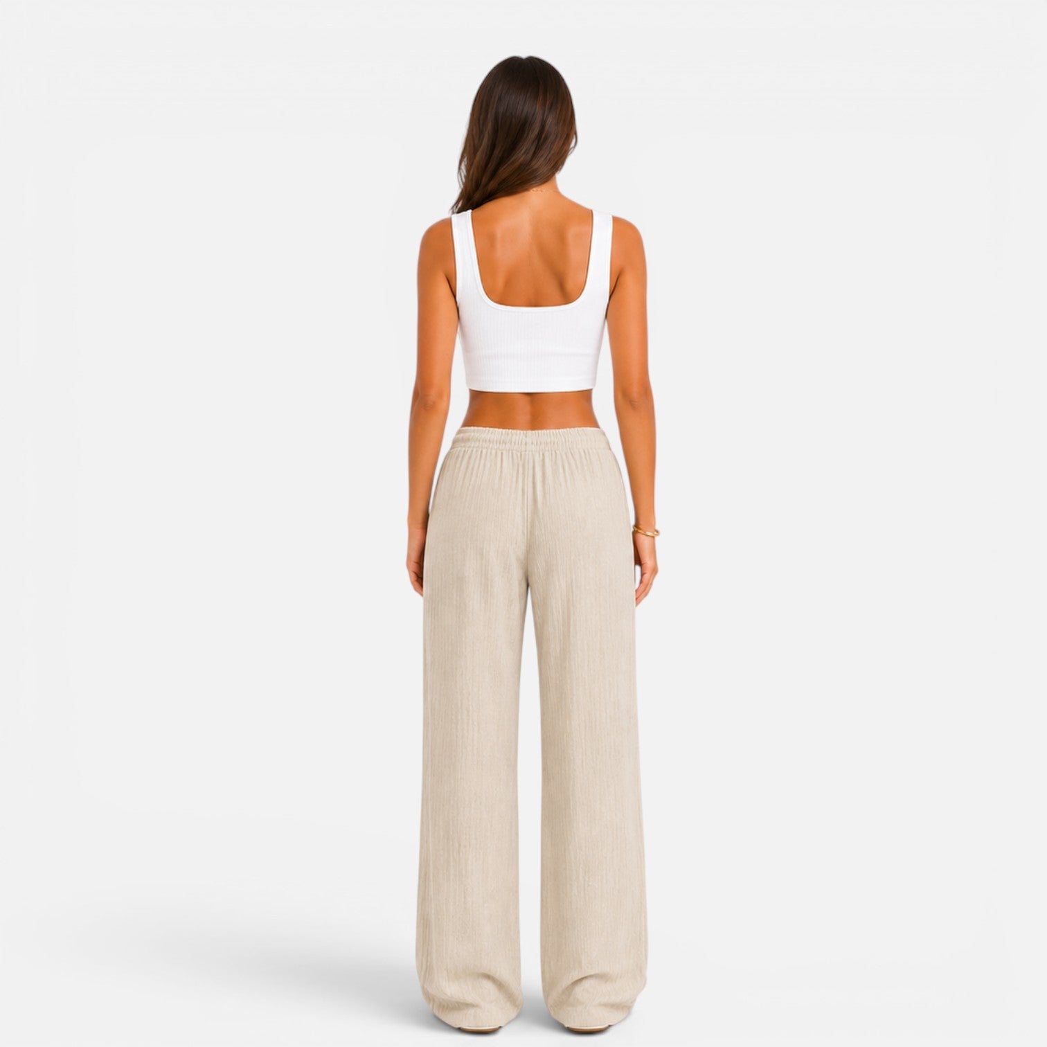 Women's Wide-Leg Drawstring Trousers