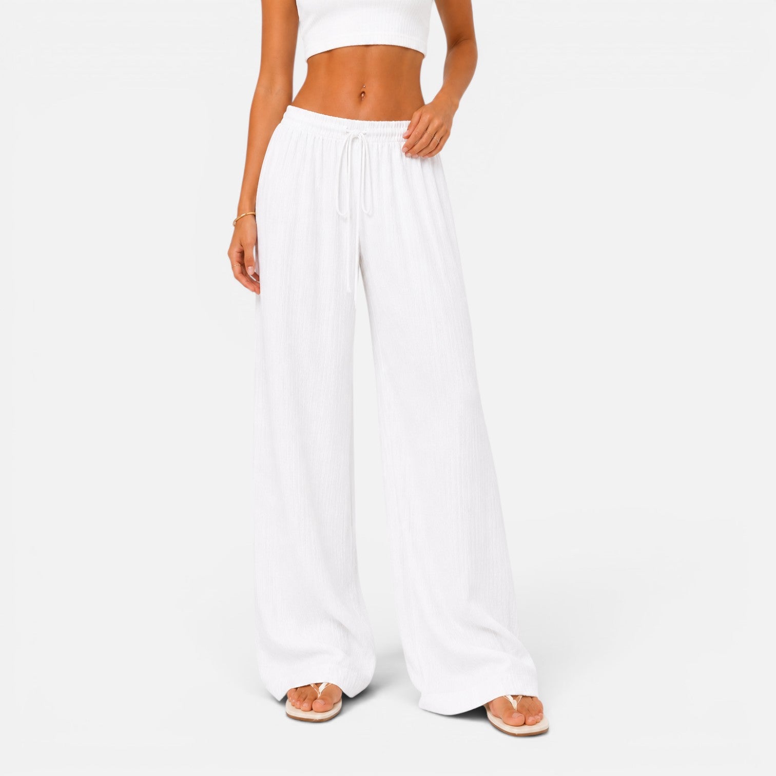 Women's Wide-Leg Drawstring Trousers