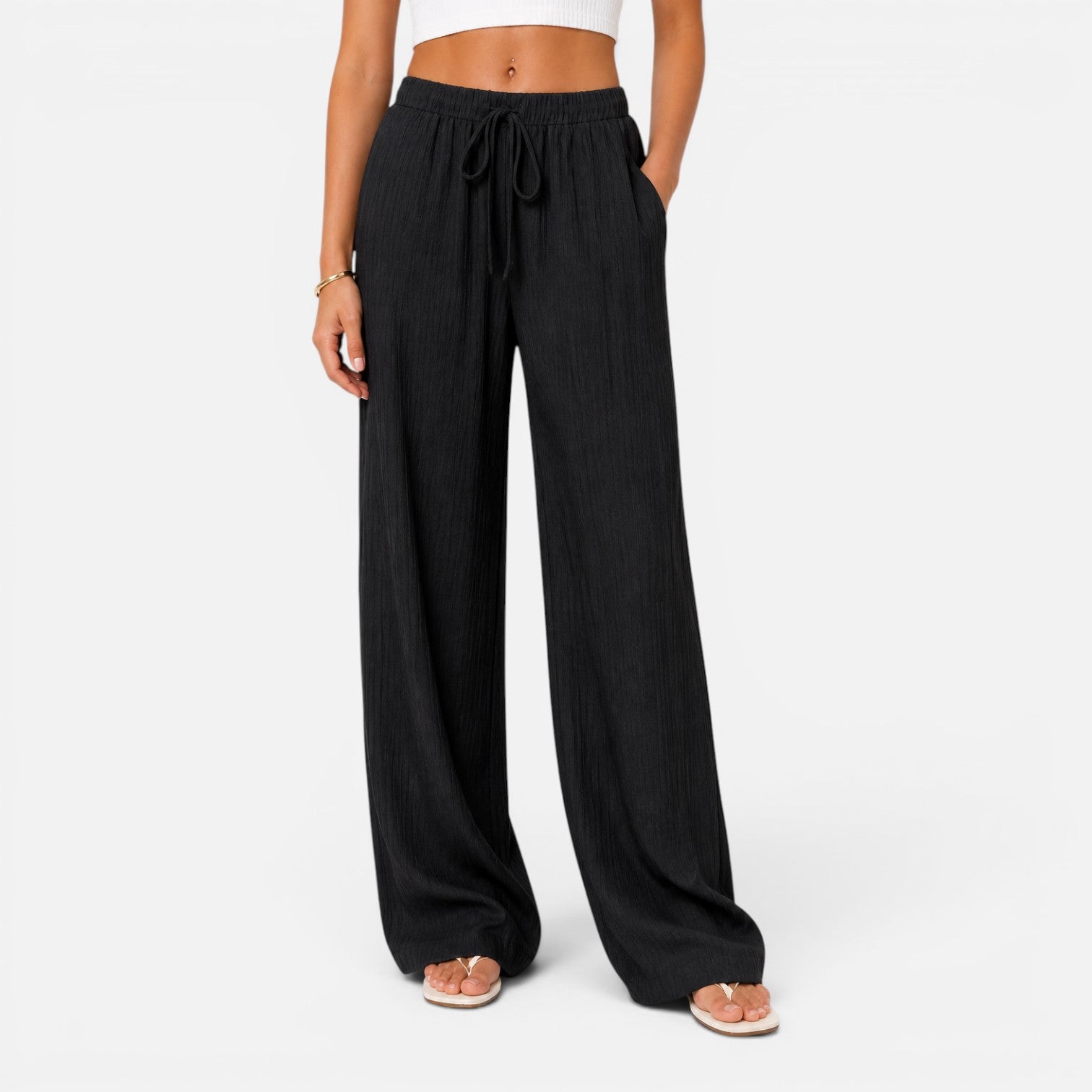 Women's Wide-Leg Drawstring Trousers
