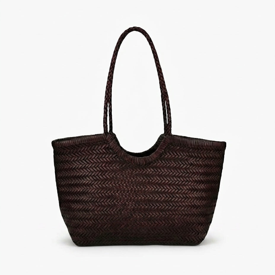 Women's Hand-Woven Tote Bag with Shoulder Strap