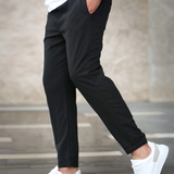 Men's Grey Slim Fit Drawstring Trousers
