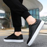 Men's White Leather Sneakers with Cushioned Lining
