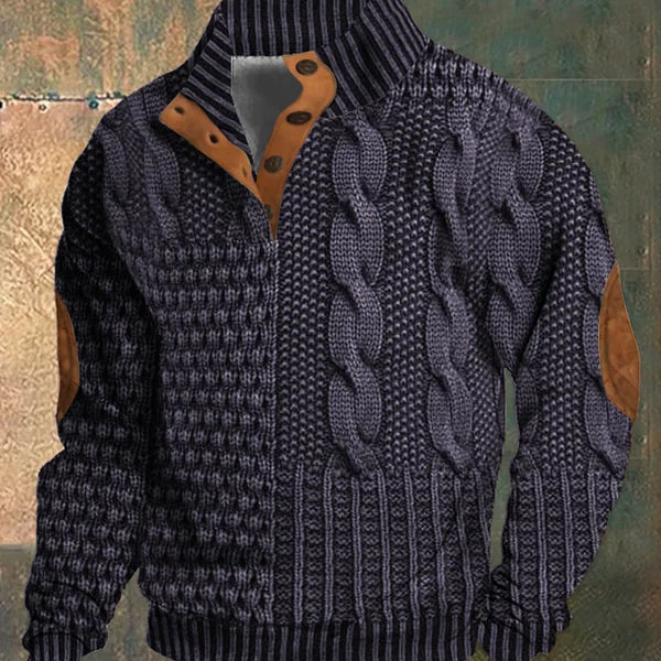 Men's Patterned Knitted Sweater for Autumn/Winter
