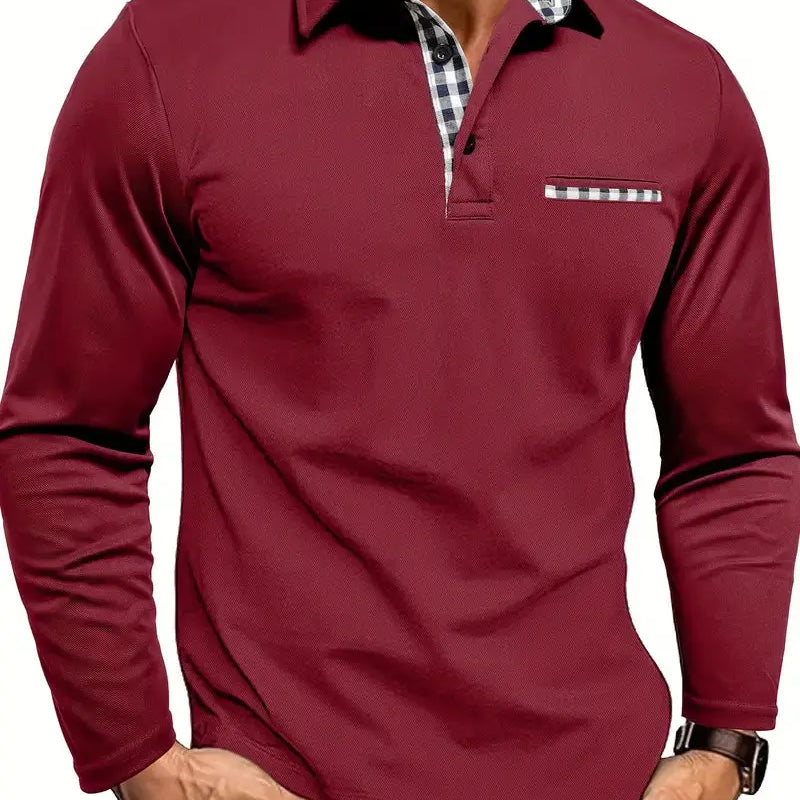 Men's Long Sleeve Polo Shirt for Summer