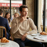 Men's Cashmere Long Sleeve Polo – Sophisticated Casual Style