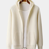 Men's Merino Wool Honeycomb Knit Hooded Sweater
