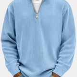 Men's Half-Zip Knitted Sweater, Relaxed Fit
