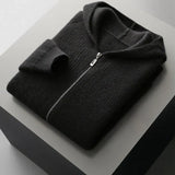 Men's Merino Wool Honeycomb Knit Hooded Sweater