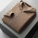 Men's Merino Wool Honeycomb Knit Hooded Sweater