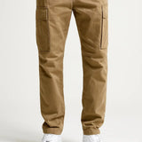 Men's Grey Cotton Summer Relaxed Fit Stretch Trousers