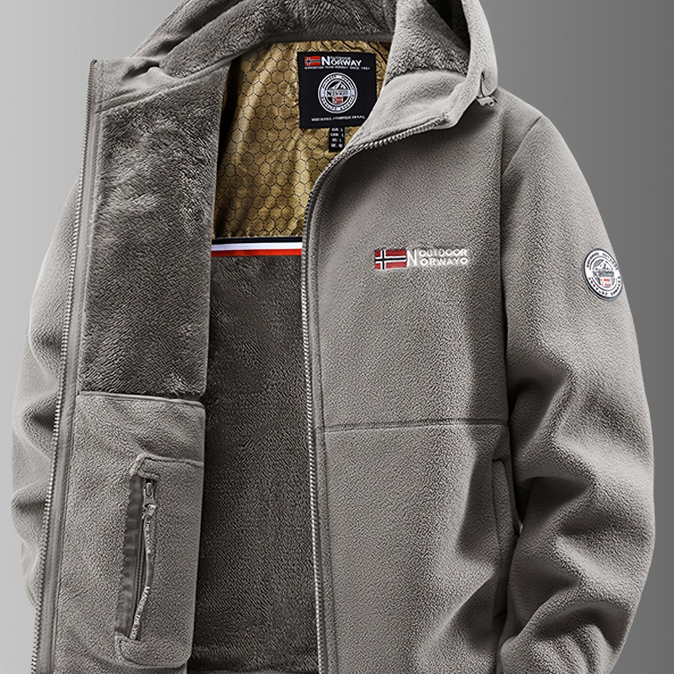 Men's Fleece-Lined Hooded Thermal Jacket