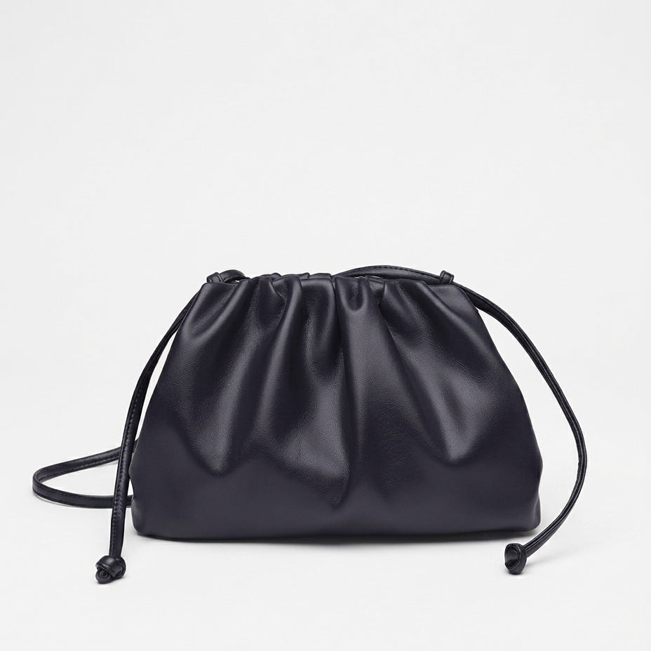 Women's Pleated Vegan Leather Crossbody Pouch