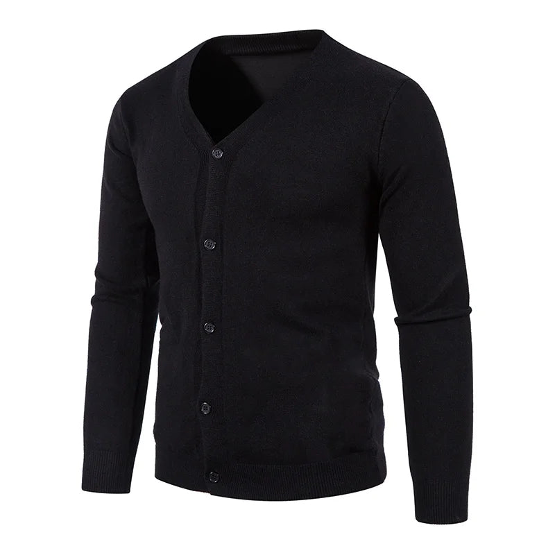 Men's V-Neck Button Knit Cardigan