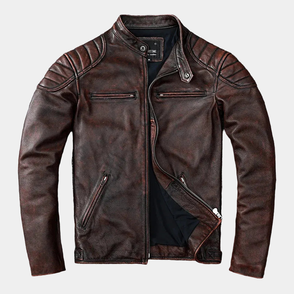 Men's Vintage Leather Motorcycle Jacket