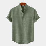 Men's Textured V-Neck Pullover Shirt