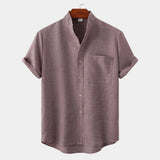 Men's Textured V-Neck Pullover Shirt