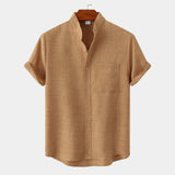 Men's Textured V-Neck Pullover Shirt