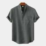 Men's Textured V-Neck Pullover Shirt
