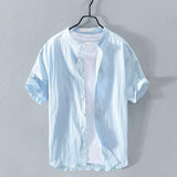 Men's Layered Short Sleeve Button-Up Shirt