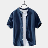 Men's Layered Short Sleeve Button-Up Shirt