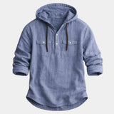 Men's Textured Hooded Pullover Shirt