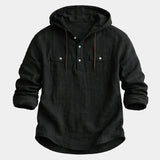 Men's Textured Hooded Pullover Shirt