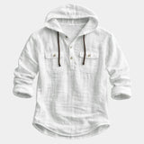 Men's Textured Hooded Pullover Shirt