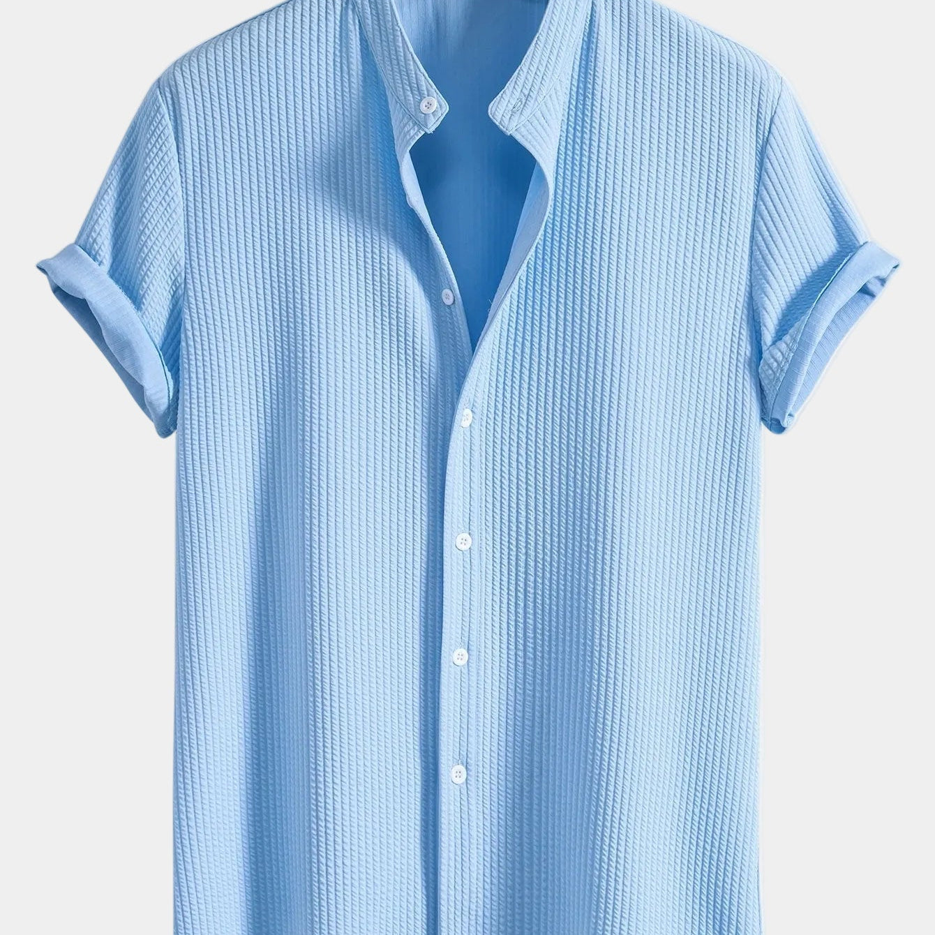 Men's Striped Short Sleeve Button-Up Shirt