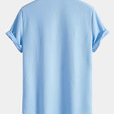 Men's Textured Short Sleeve Button Shirt