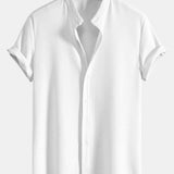 Men's Striped Short Sleeve Button-Up Shirt