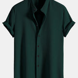 Men's Striped Short Sleeve Button-Up Shirt