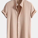Men's Striped Short Sleeve Button-Up Shirt