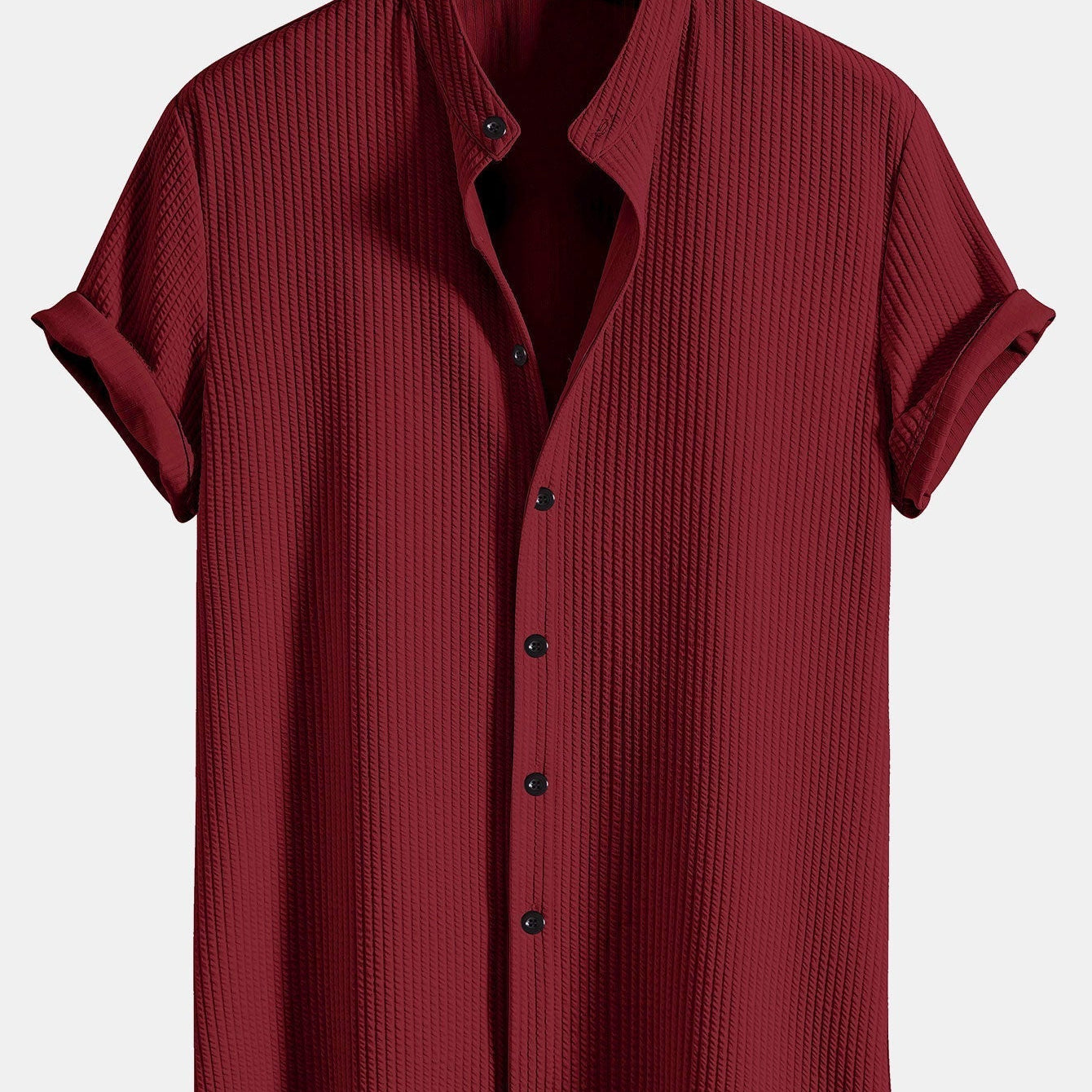 Men's Striped Short Sleeve Button-Up Shirt