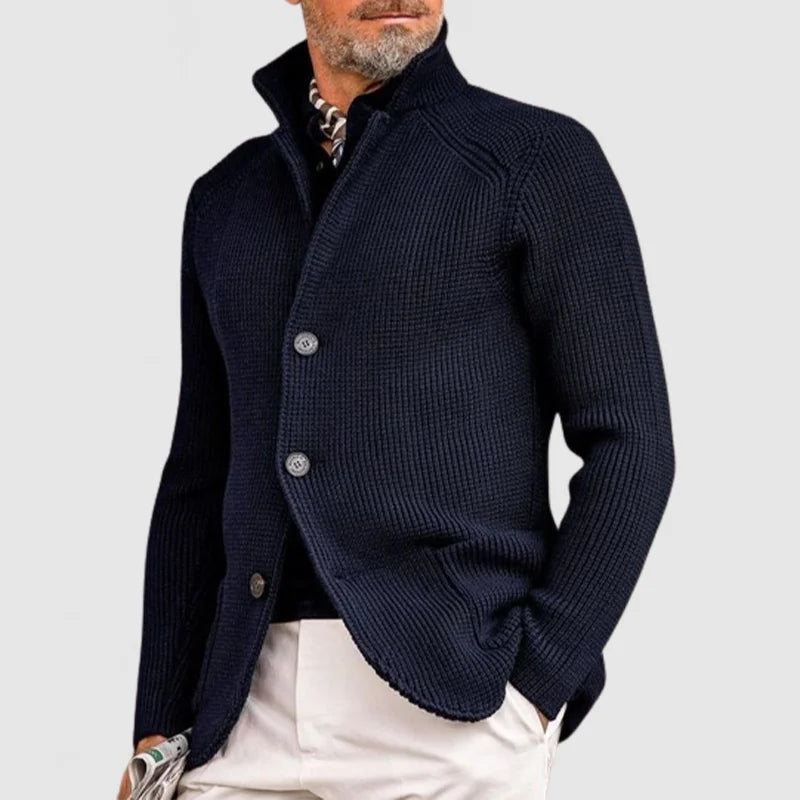 Men's Slim-Fit Button-Up Knitted Cardigan