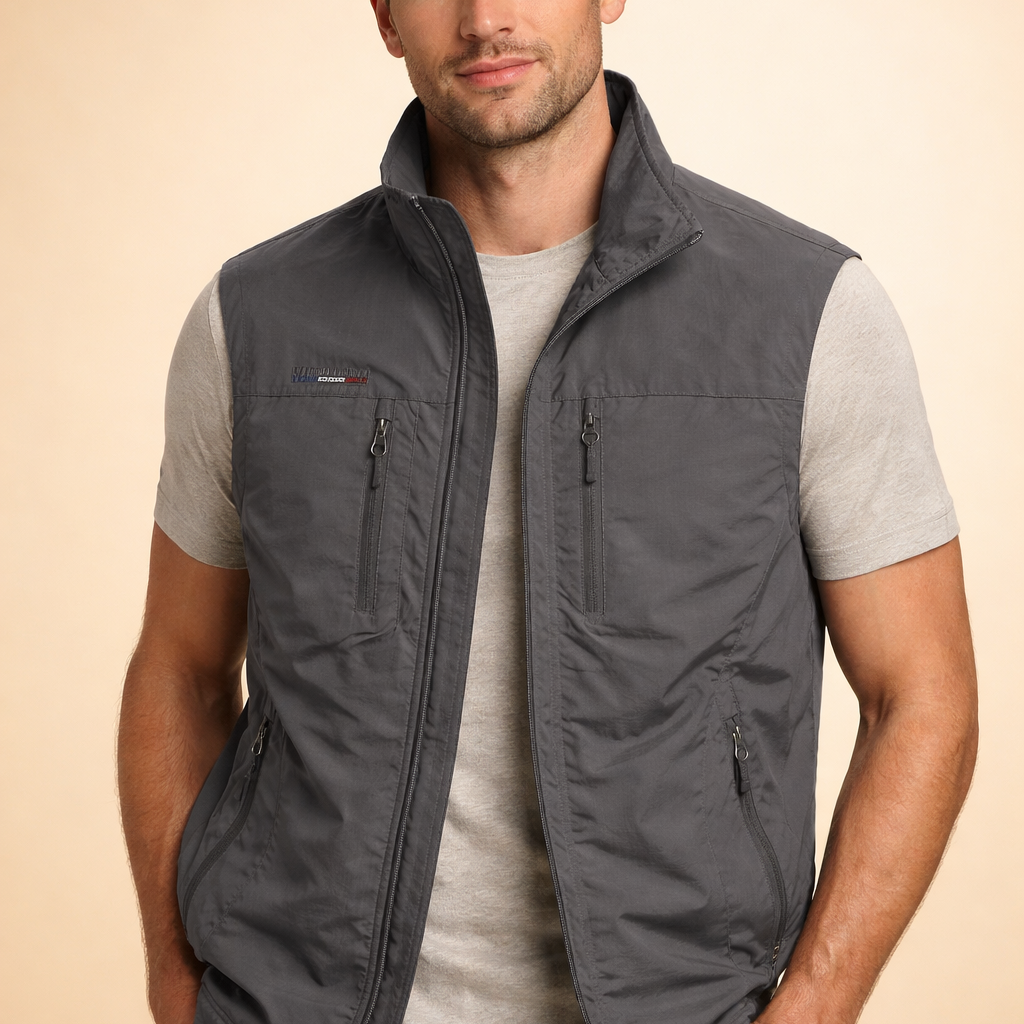 Men's Quilted Zip Front Vest